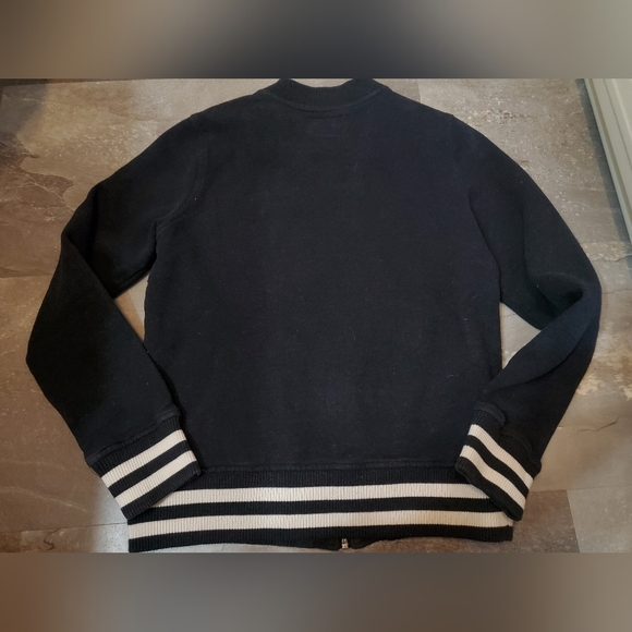 Roots Bomber Jacket. Black, A Bit Dewashed. Bit Of White. Fitted. M. Varsity. - Picture 2 of 13